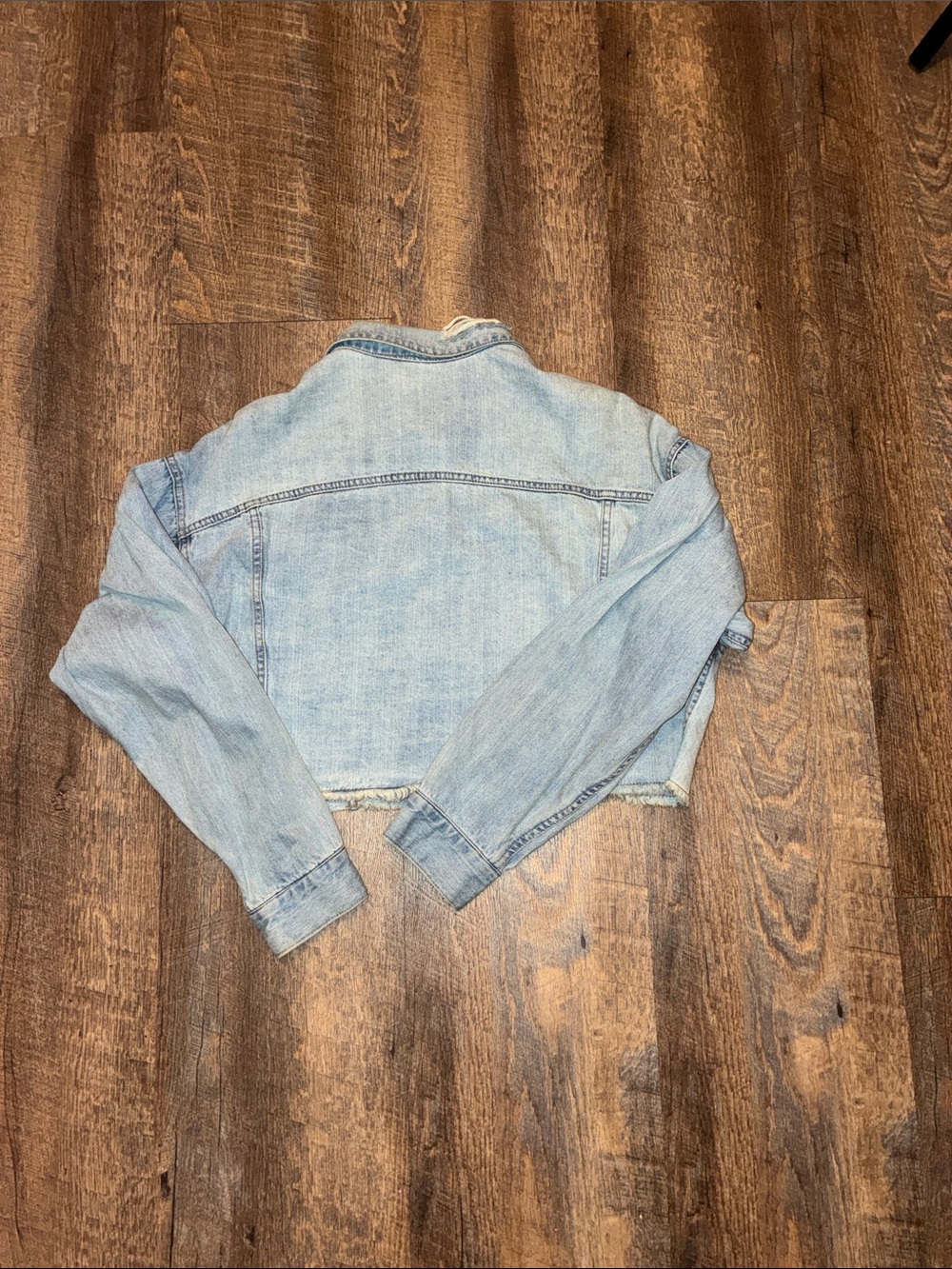 project RUNWAY Cropped Distressed Light Blue Denim Jacket - Picture 3 of 3